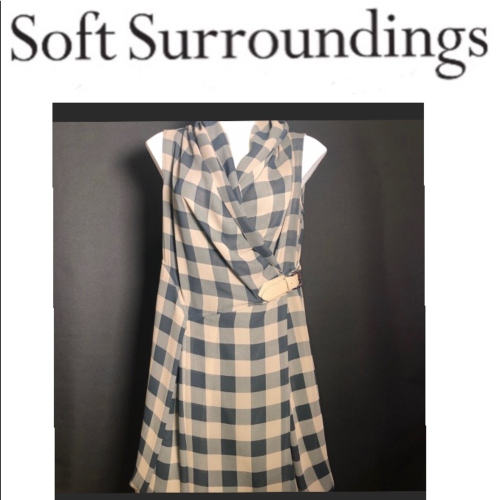 EUC Soft Surroundings Wrap Check Dress PM